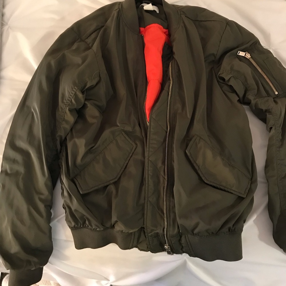 Army green bomber jacket